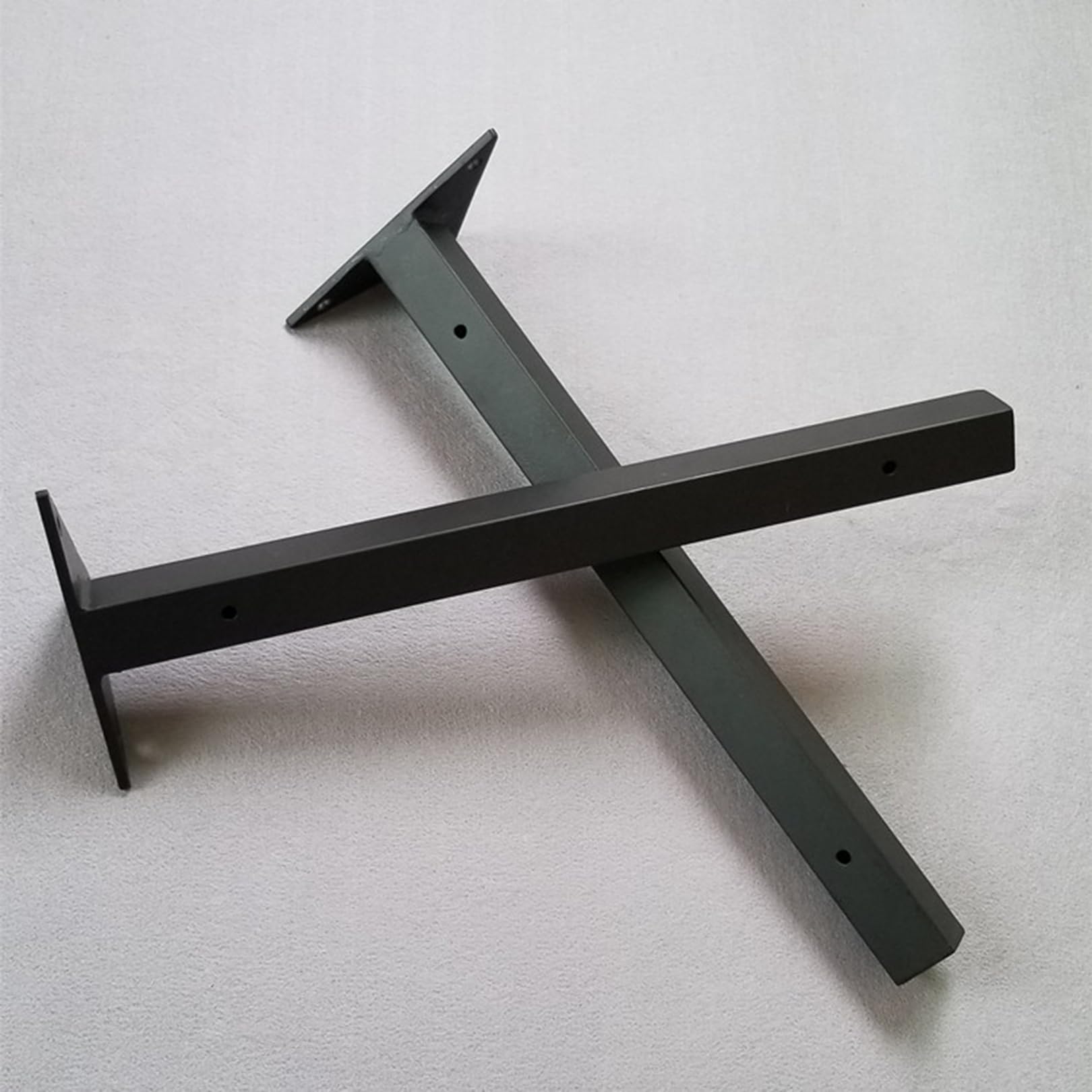 2 Piezas Soportes de Estante de Metal,Pesado Escuadra para Estanterías Flotante,Soportes de Estantería angulares resistentes para colgar en la pared,con Tornillos,Negro (45cm)