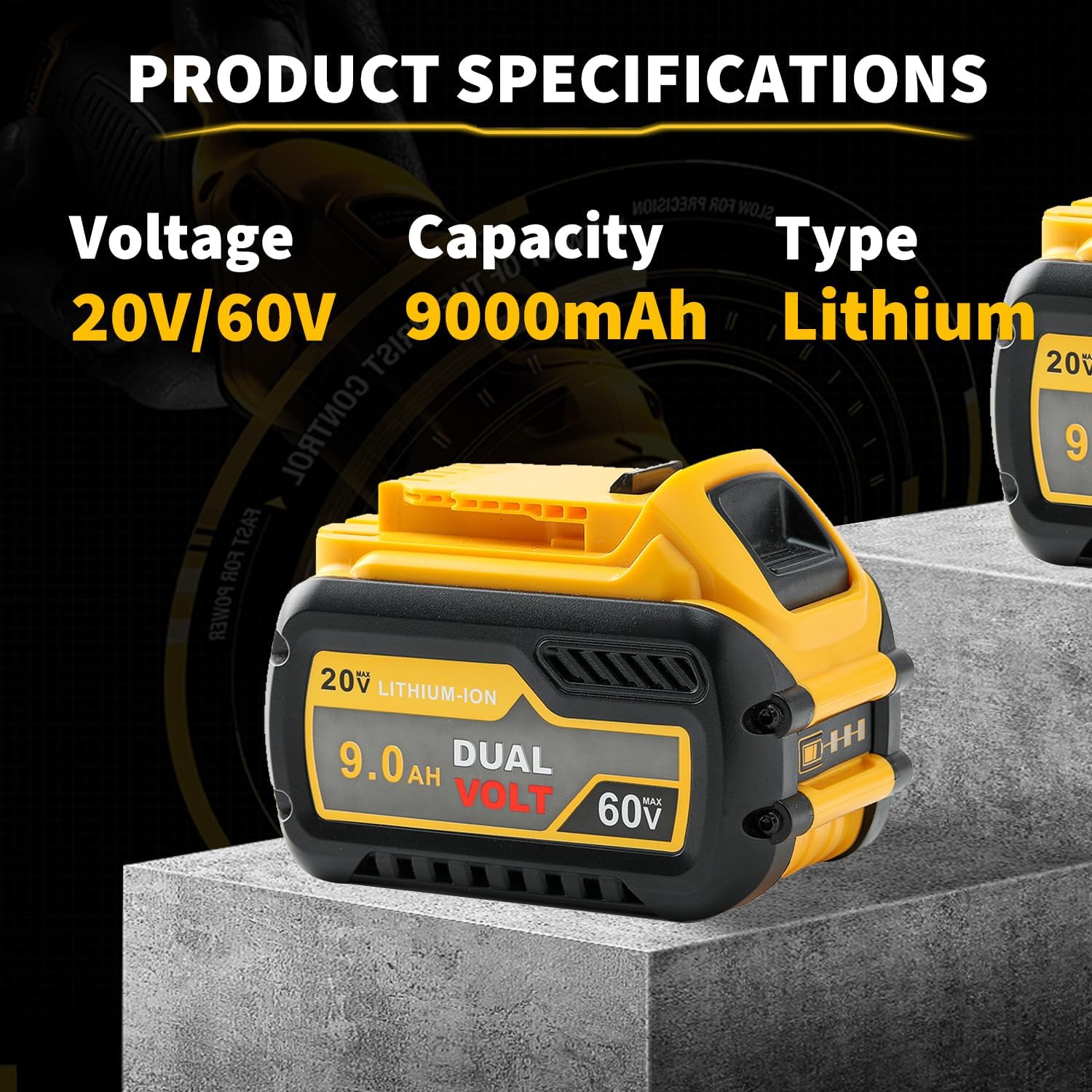 2 Packs Replacement for Dewalt 20V/60V Max Flexvolt Battery Compatible with Dewalt 20V/60V DCB606 DCB612 DCB609 Battery Series Power Tools
