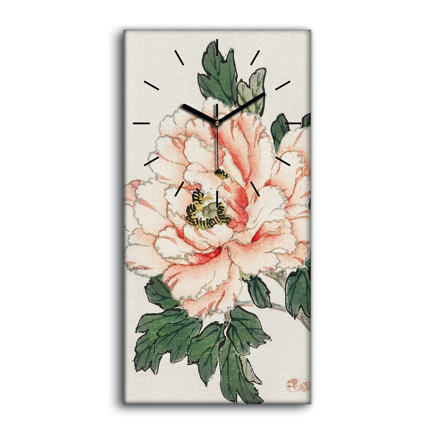 Horloge sur Toile Fleurs Asiatiques Décoration Salon Esprit Nature Coloray