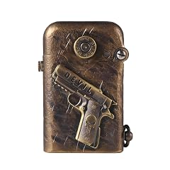 Unique Vintage Classic Hand Engraved Relief Soft-Flame Flint Kerosene Lighter Automatic Ignition Brass Refillable Luxury Collectible Mens Gift