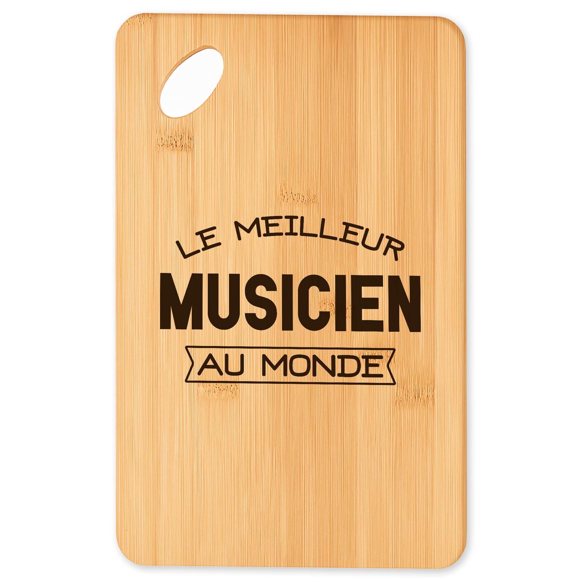 Planche à découper Le meilleur Musicien, plateau en bambou naturel et durable