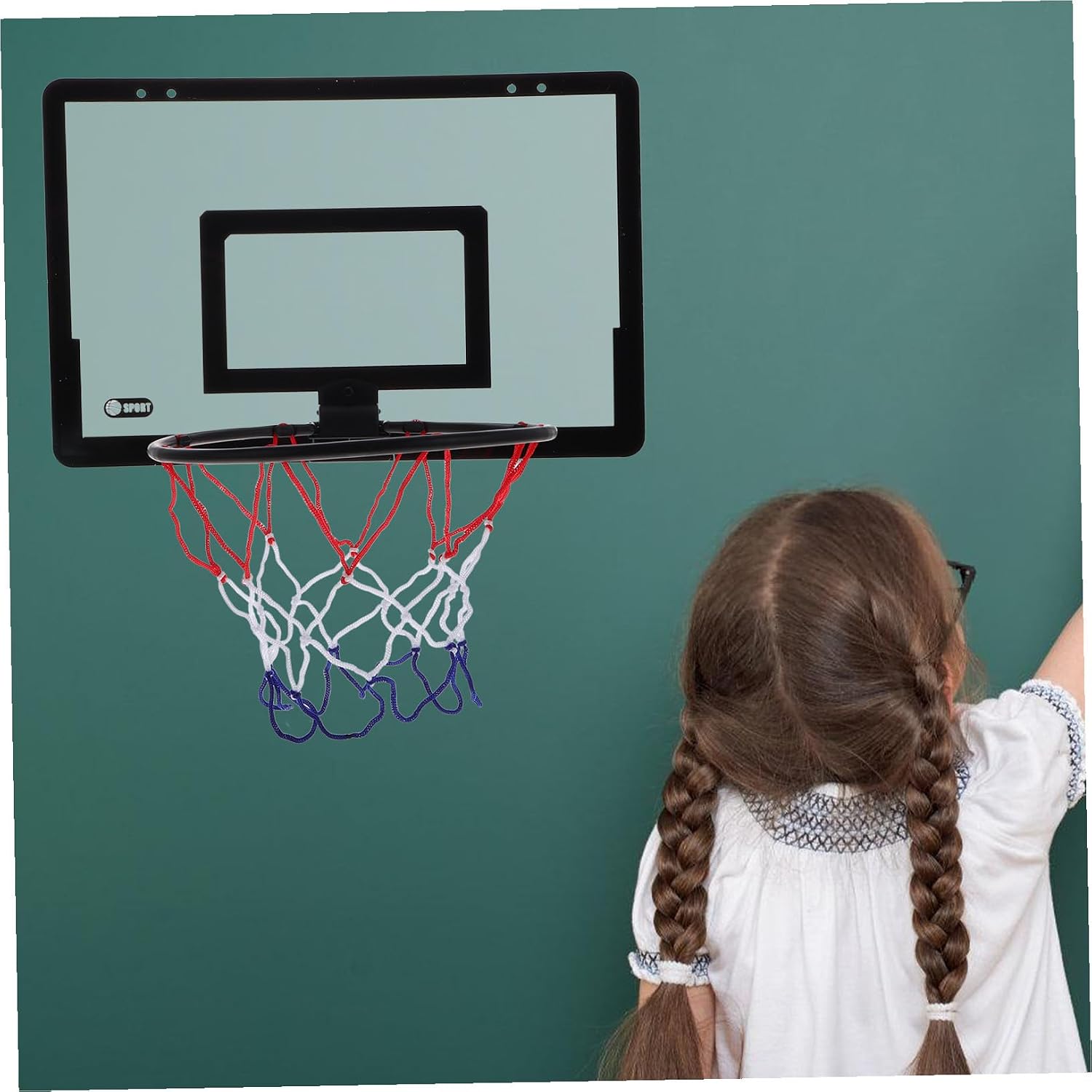 Foldable Indoor Basketball Hoop for Over the Door and Wall Mounted No Drilling Required Compact and Design for Home Play and Easy Storage