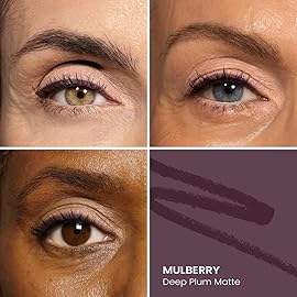 PRIME PROMETICS PrimeEyes Glide Eyeliner for Mature Women - Waterproof, Long-Stay and Mess-Proof - Gel Creme Texture, Discreet Sharpener and Effective Smudger (Mulberry)