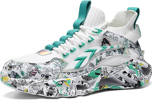 Mens Running Shoes Graffiti Fashion Sneakers Tennis Athletic Casual Shoes Walking Shoes for Men