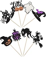 Vista 158 de Rsstarxi Paquete de 36 adornos para cupcakes de Halloween, bruja, fantasma, magdalenas, murciélagos, arañas, gatos, decoración de pasteles