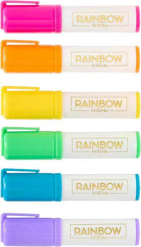 Rainbow High Color & Play 3-Story Doll House - Disegna Tutte le Pareti e i Pavimenti con Pennarelli Lavabili, il Set di Giochi in Legno Include Mobili e Accessori, Regalo Divertente. Età 4+ - 4