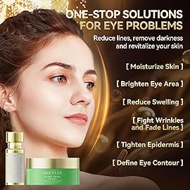 BREYLEE Renewal Care Kit with Aloe Vera Eye Masks - 60 Pcs & Renewing Serum, Under Eye Patches For Puffy Eyes,Hydrates, Improves And Firms The Eye Area, Suitable For Both Women And Men