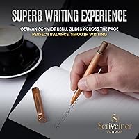 Vista 36 de Scriveiner Green Rollerball EDC Luxury Pen, Stunning Pocket Pen with Chrome Finish, Cool Writing Pen, Best Gift for Men & Women, German Schmidt