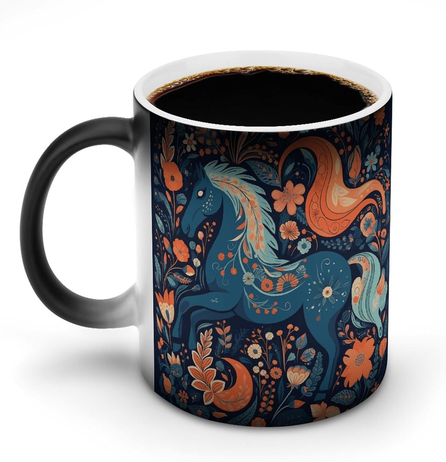 Color Changing Mug Playful Pony Printed Ceramic Coffee Mug Heat Changing Sensitive Mug Magic Heat Changing Coffee Mug Novelty Coffee Mugs