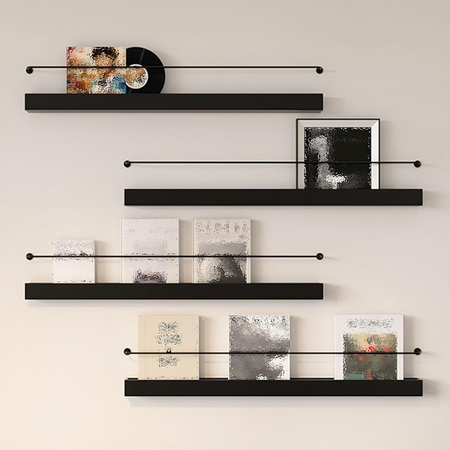 Wall Mounted Floating Shelves, Versatile Picture Ledge Display Rack, Hanging Shelf for Living Room, Bedroom, Kitchen & Office