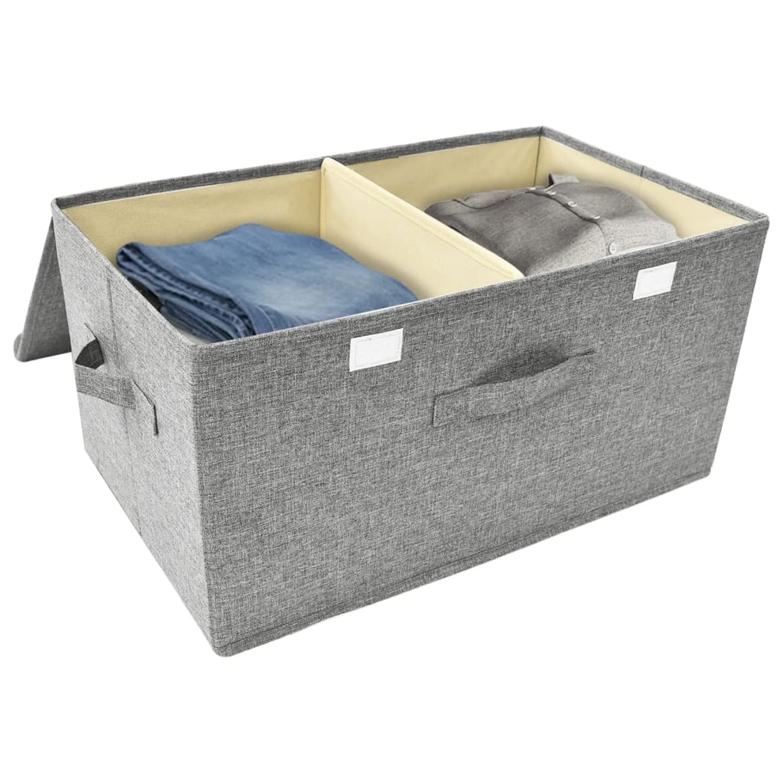ZEYUAN Aufbewahrungsboxen 2 STK Spielzeugkiste, Aufbewahrungskiste, Kleideraufbewahrung, Kleideraufbewahrung & Organisation, Stoff 50x30x25 cm Grau