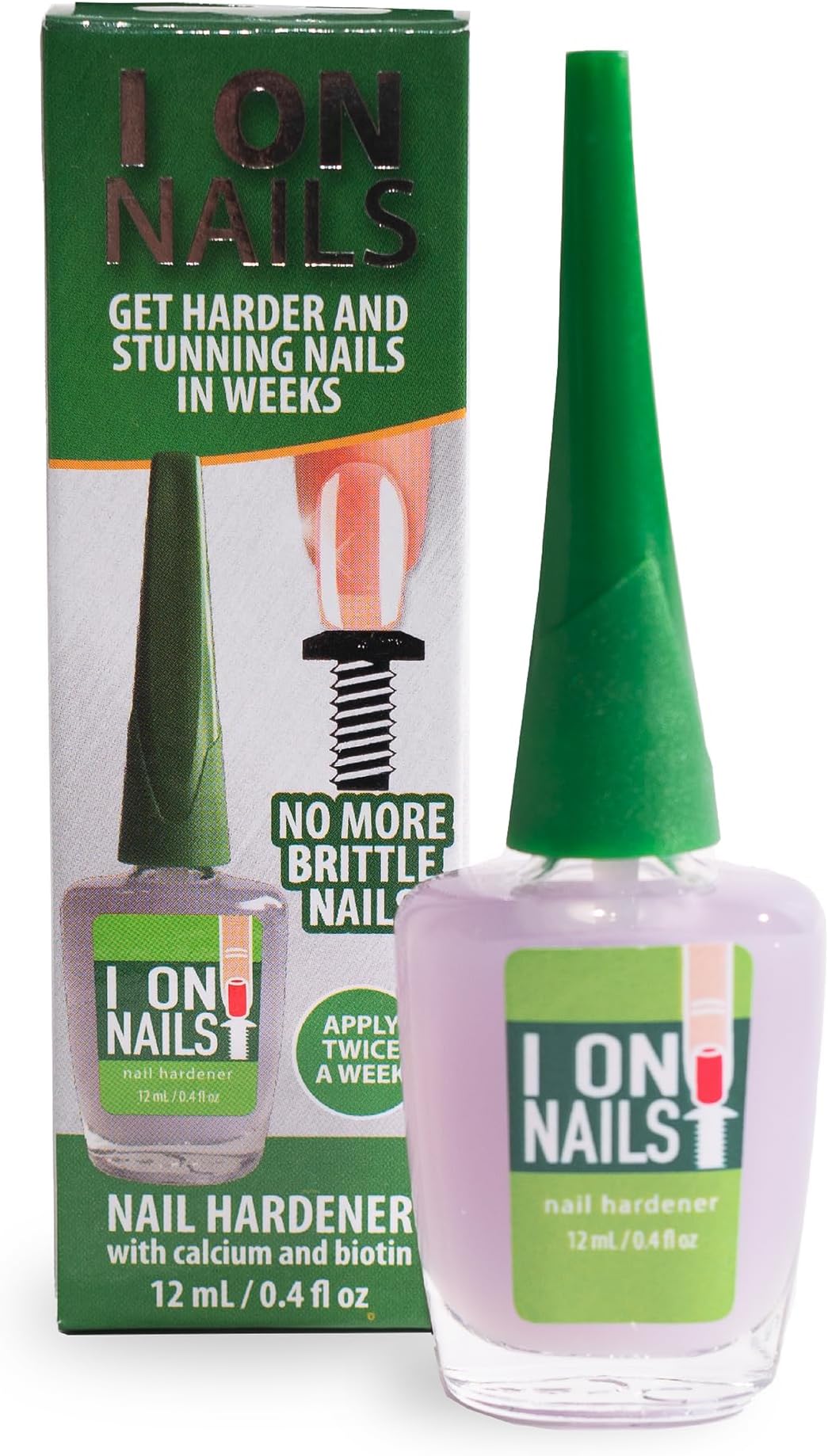 I On Nails: Ultimate Nail Strengthener, Growth & Repair, Clear Polish Hardener, Keratin Treatment for Damaged Nails - Hard as Nails Elixir.