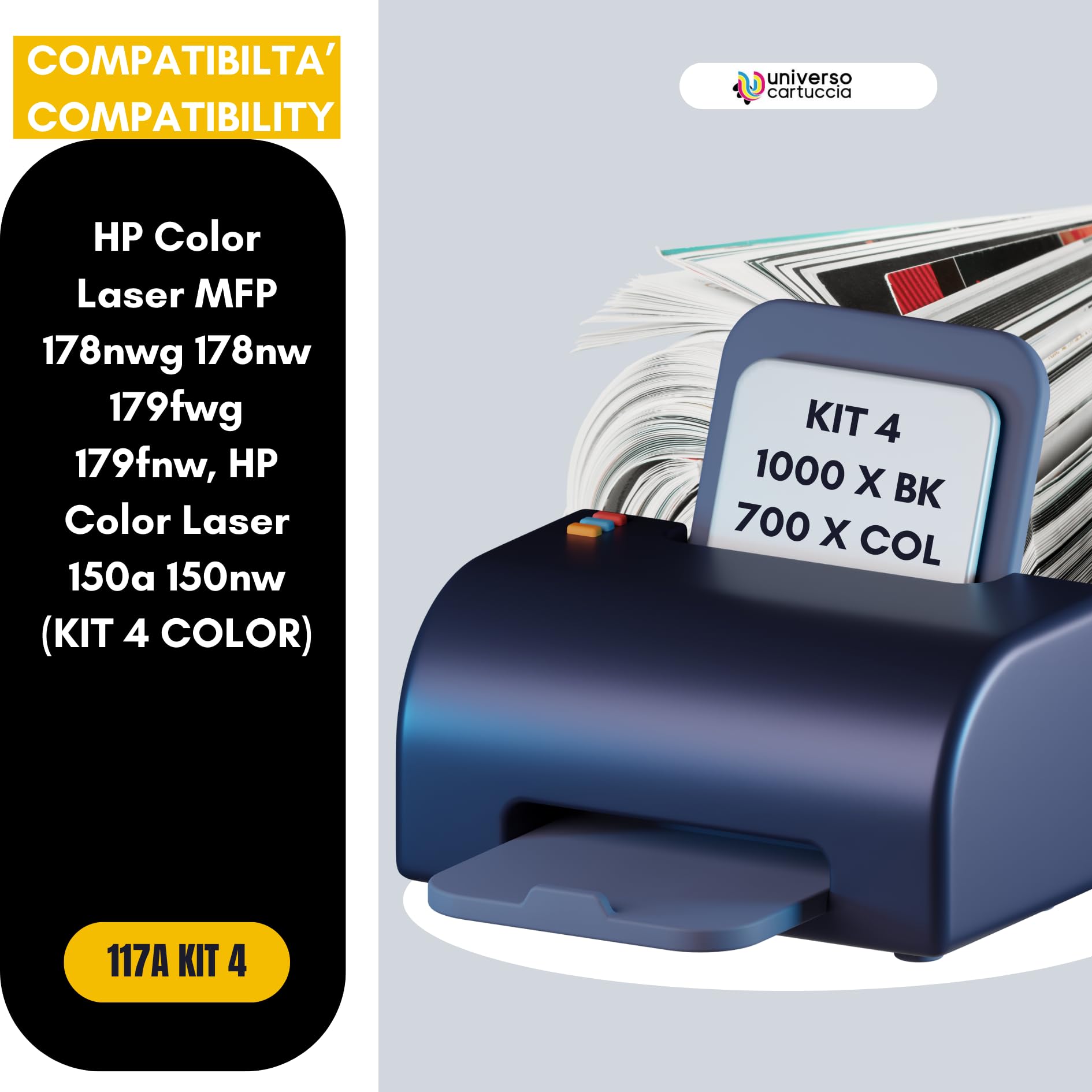 Cartuccia Toner HP 117A Originale - Nero, 1000 Pagine, Per Stampanti Laser 150, MFP178, MFP179 - Foto 6