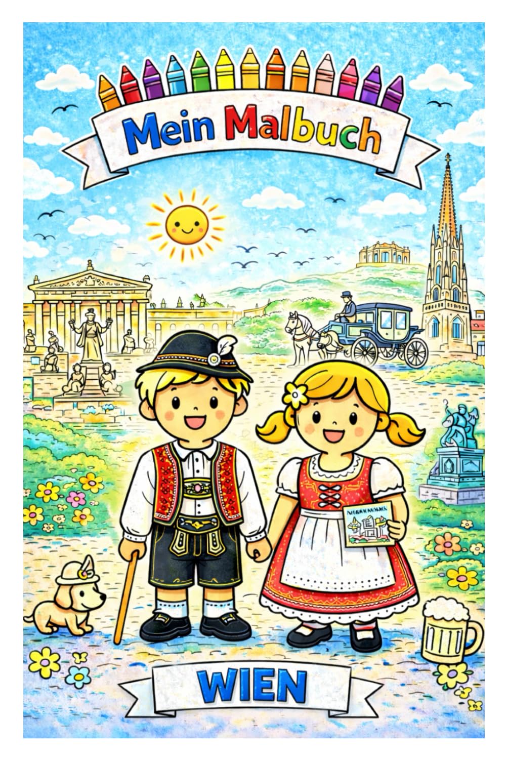 Mein Malbuch: Wien: Die schönsten Sehenswürdigkeiten zum Ausmalen – Kreatives Wien‑Malbuch für Kinder ab 4 Jahren
