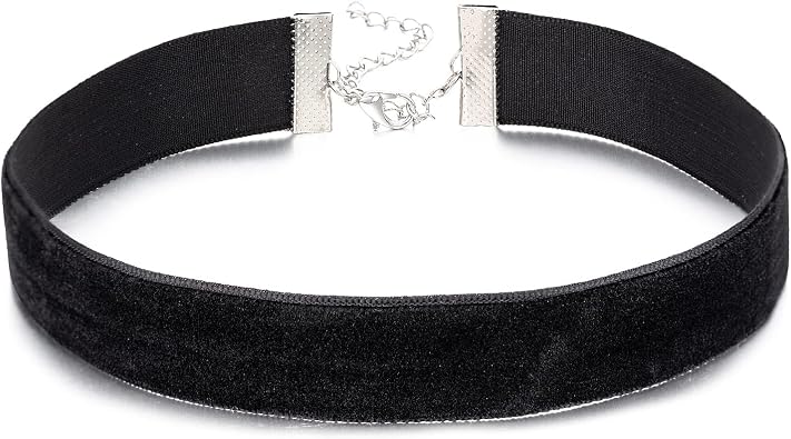 AnotherKiss Black Velvet Choker Necklace for Women, Wide 3/4 Inch