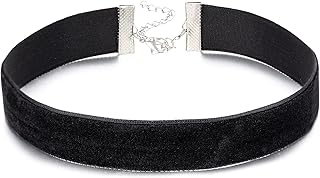 Black Velvet Ribbon Choker Necklace for Women, Gothic Jewelry, Halloween Birthday Party Cosplay, Wide 3/4 inch (2cm)