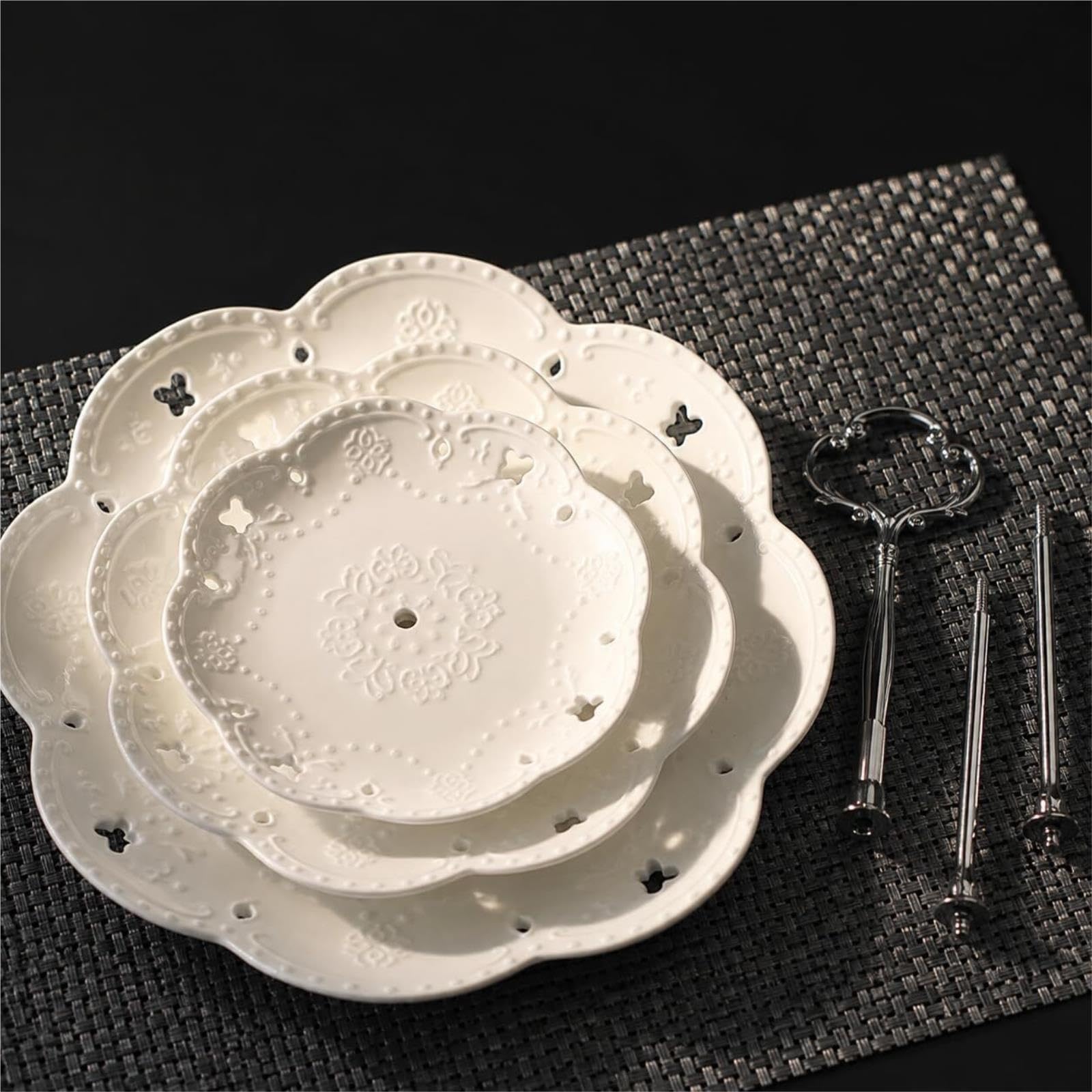 Plateau de service à dessert en porcelaine à 3 niveaux for cupcakes