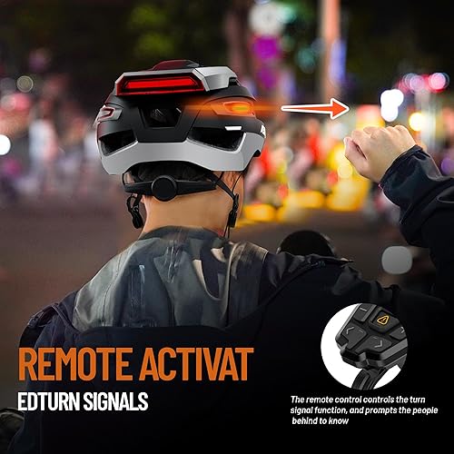 Miniatura 9 de ASIEVIE Casco de ciclismo inteligente para bicicleta con auricular Bluetooth, faro + luz trasera, señales de giro de advertencia - para bicicletas