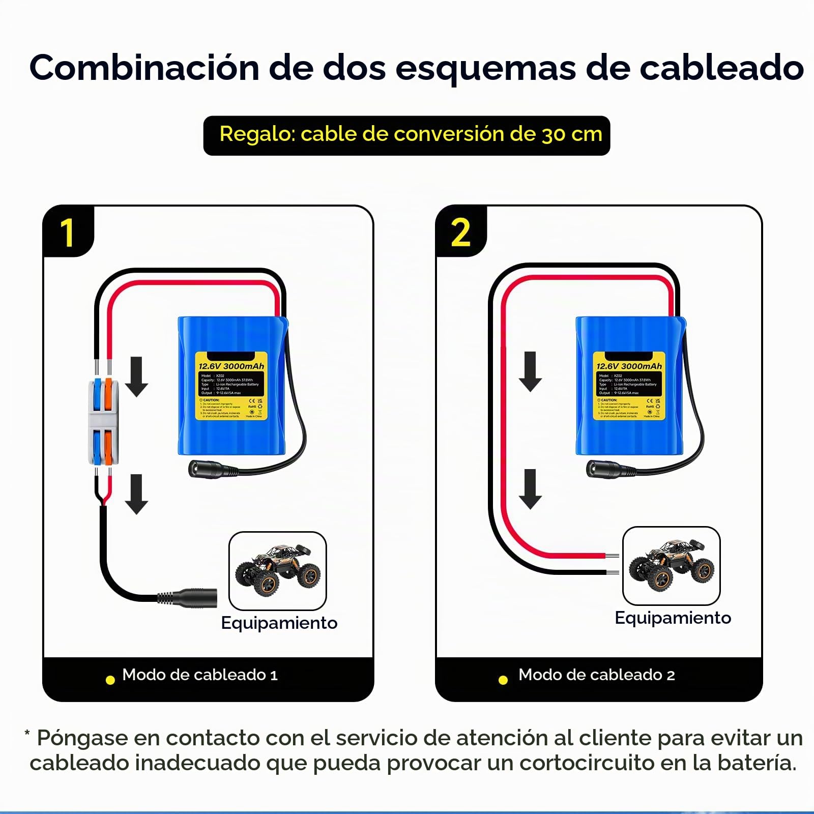 CITYORK 3000mAh 12.6V Batería Recargable de Iones de Litio para Panel Solar de Carga, cámaras de CCTV, videocámaras, Reproductores MP3, Luces LED y más