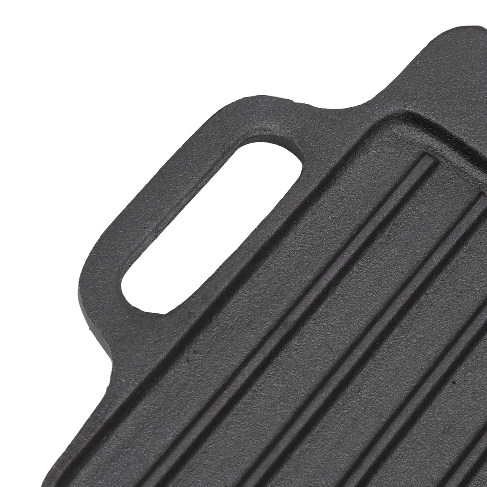 TOPINCN Żeliwna Płyta Grillowa Teppanyaki Prostokątna Dwustronna Patelnia z Wbudowanymi Uchwytami do Gotowania Wewnątrz i na zewnątrz. (40x20CM)