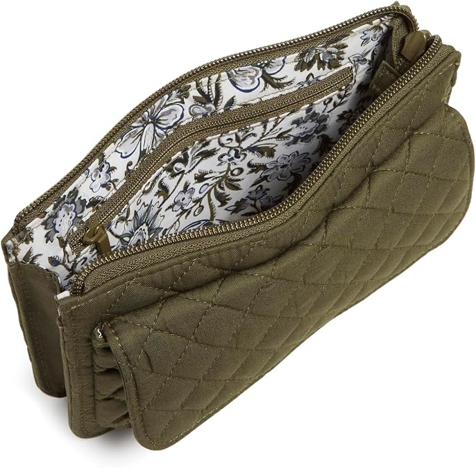 Vera Bradley Women's Cotton Wallet Crossbody Purse with RFID Protection, One Size