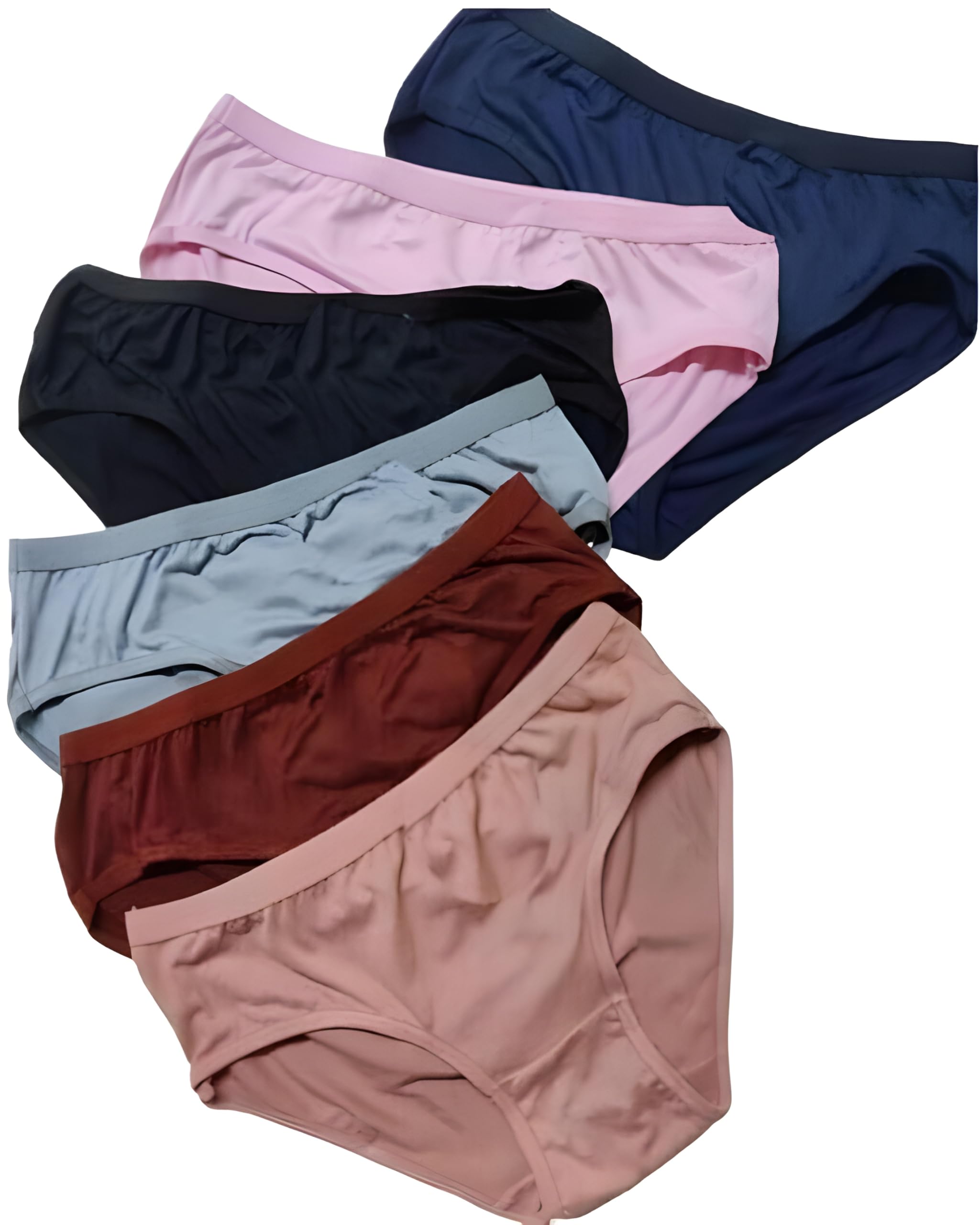 Cotton Jumbo Size High Waist Hipsters Panties Set | Big Size Comfortable Soft Daily Use Panties for Womens Pack of 6 Multicolor