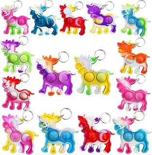 Roaqua 30 Packs Bulk dairy cow Backpack Keychain Mini pop Fidget for Students Gift and boy and Little Girl,Kids birthday summer Party Favors,Students Bubble Prize