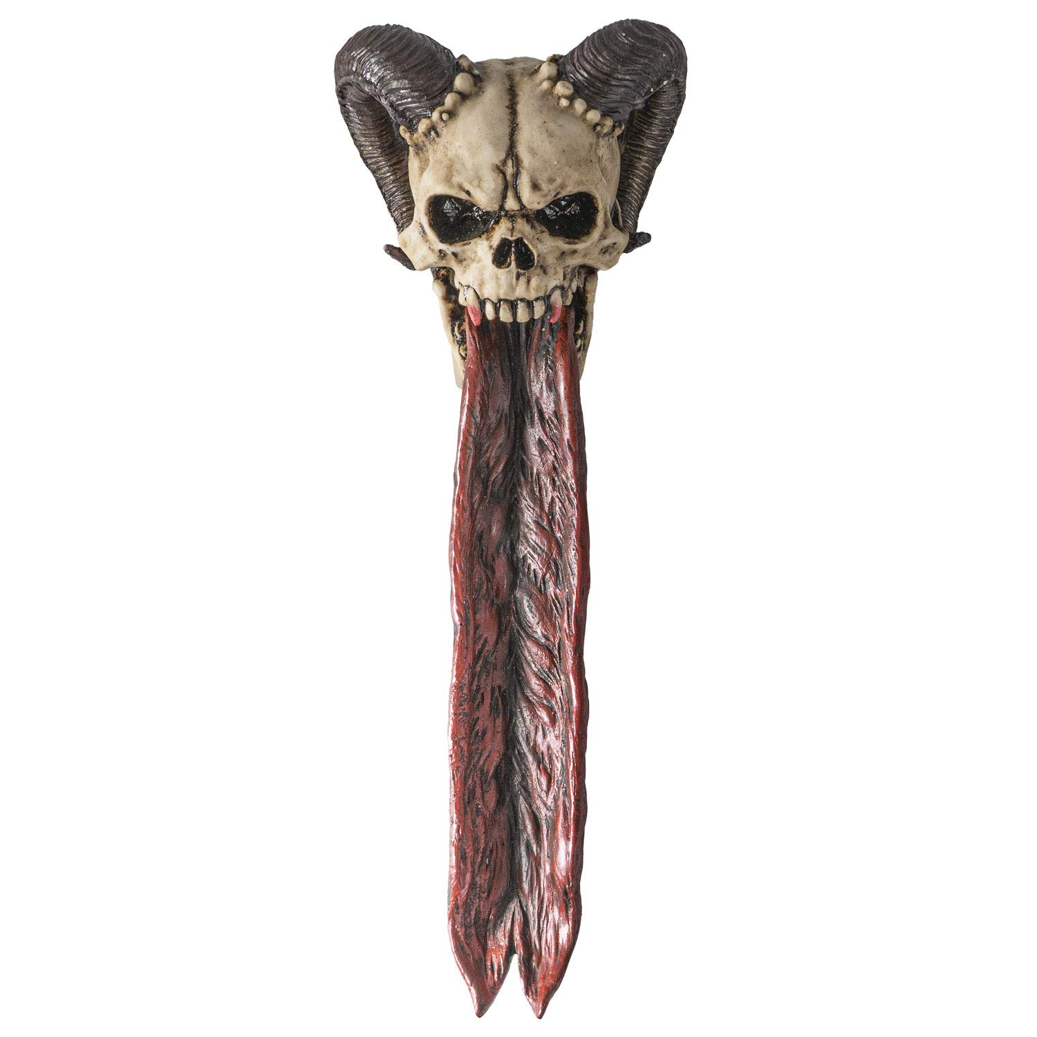 Pacific Giftware Demonic Ram Horned Skull Long Forked Tongue Stick Incense Burner Holder Gothic Halloween Decor