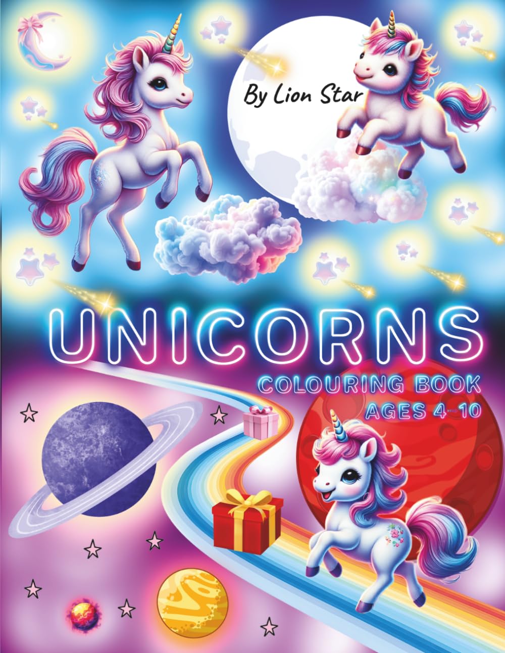Unicorns Colouring Book: 50 Enchanting Unicorn Coloring Pages for Kids Ages 4–10