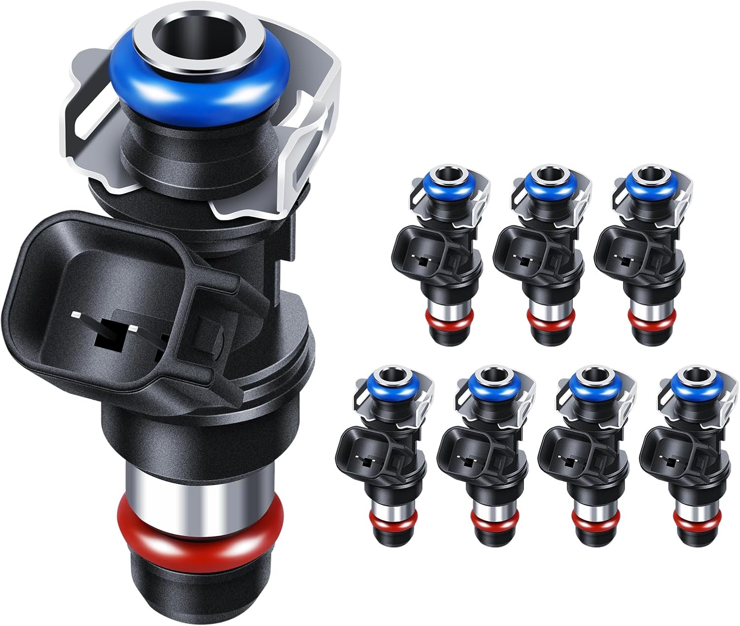 Fuel Injectors Set of 8 Compatible with Yukon for Envoy for Sierra for Savana for Trailblazer for Avalanche for Silverado for Suburban for Tahoe for Express 2007-2009 4.8L 5.3L 6.0L 12580681