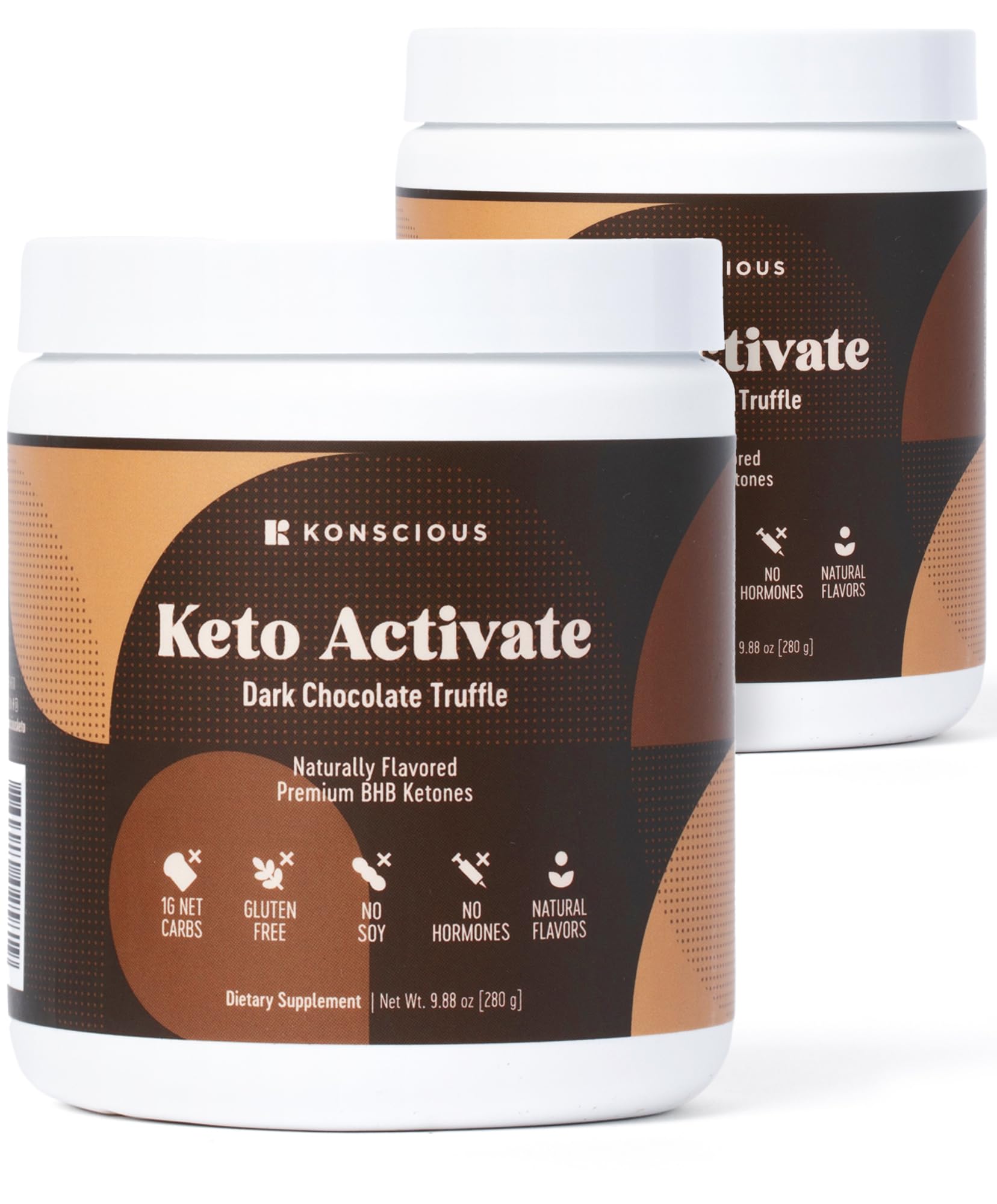 Dark Chocolate Truffle Exogenous Ketones Drink 2 Pack: Pure Keto Shake Powder with Chocolate Ketones | Jumpstart Ketosis & Boost Energy with Natural Ketones Supplements by Konscious Keto