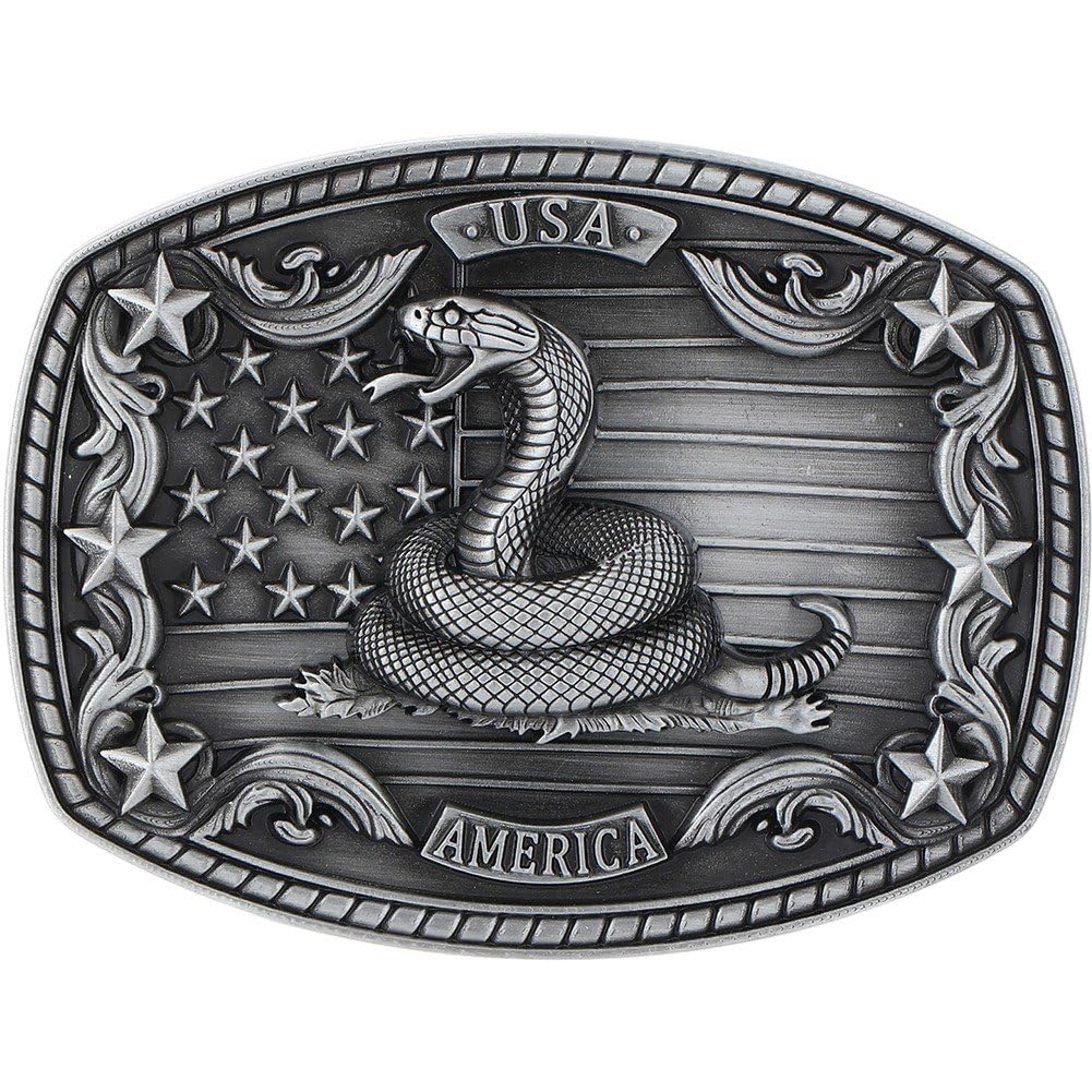 Lamdbao Vintage Metal Men Belt Clasp, Belt Buckle, Western Cowboy Buckle Replacement Belts Accessory for Men Women