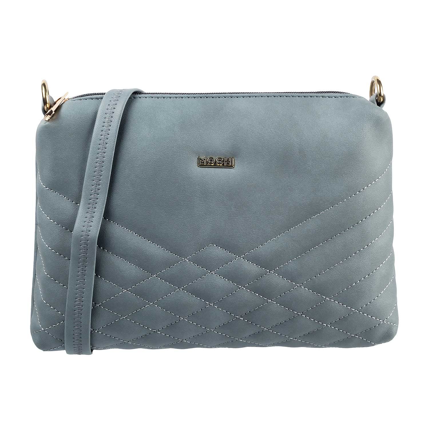 Mochi Women Grey Zip Top Sling Bag (66-7549) (B09W18H21X) Amazon Price History, Amazon Price Tracker