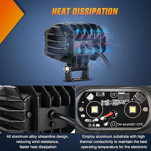 Miniatura 53 de Nilight - Combo de 2 cápsulas/barras de luz de trabajo LED de iluminación lateral, 6.5 pulgadas, 60 W, haz puntual/de inundación, antiniebla, para 2