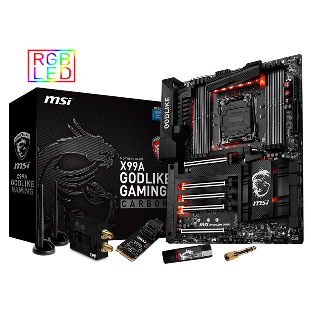 MSI 7883-001R Computer Dimm Lga 2011-3 Motherboard X99A Godlike Gaming Carbon, e atx-image-46