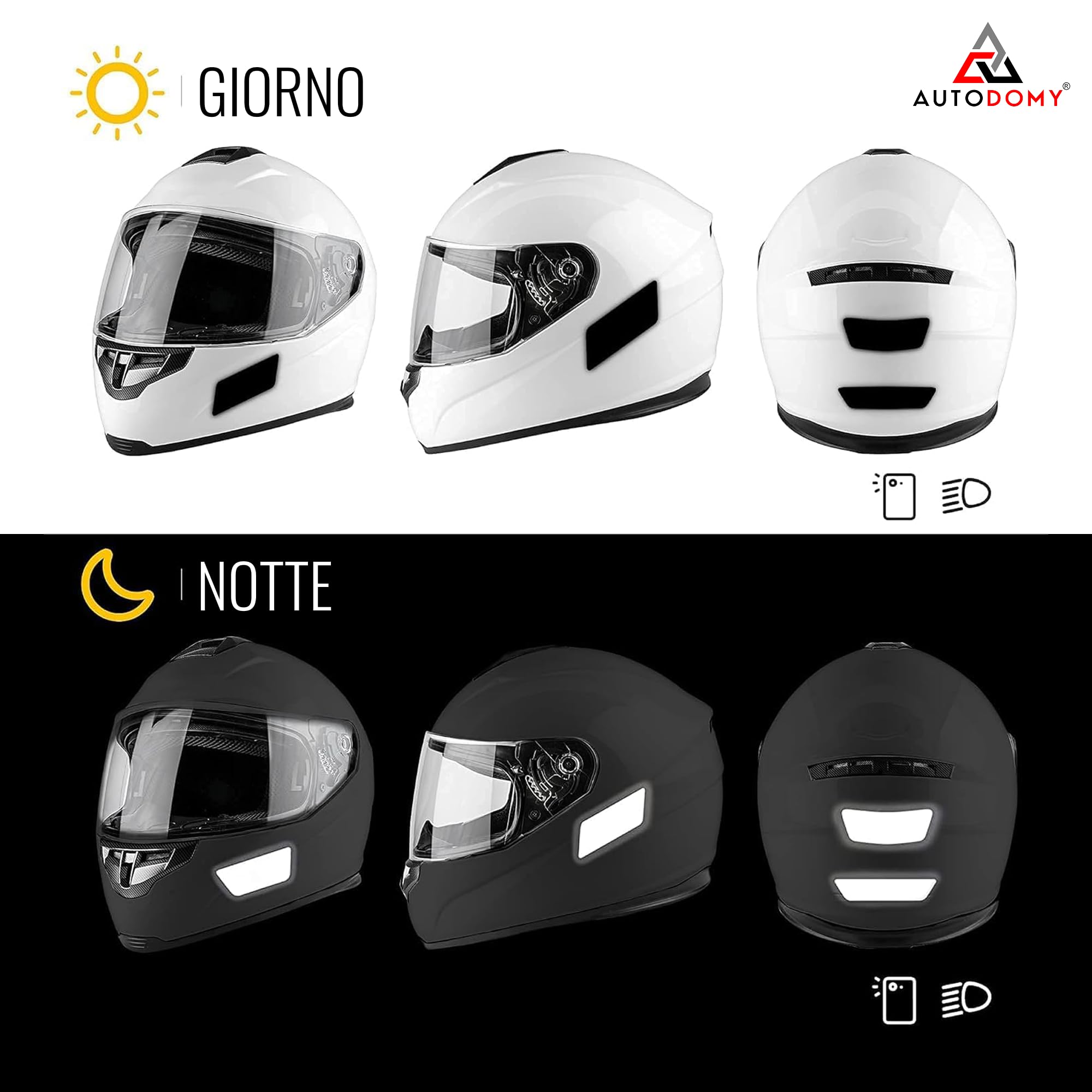 Adesivi Riflettenti Per Casco Bicicletta, Kit Adesivi - Foto 8