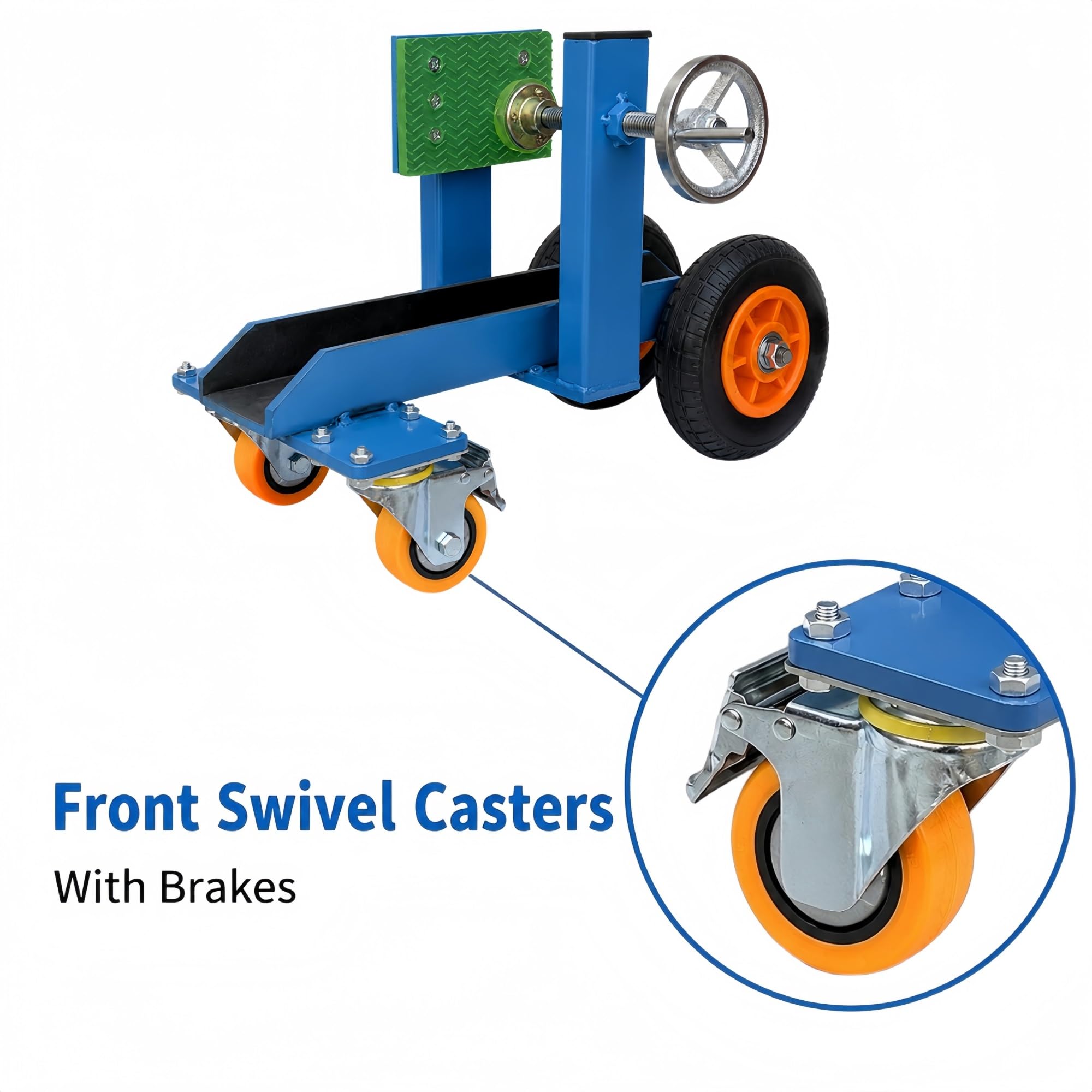Vier-Rad Plattenwagen for Glas, Steinplatten und Türen | Klemmung mit Handrad und Gummiauflage for Plattentransport in der Werkstatt(Blue)