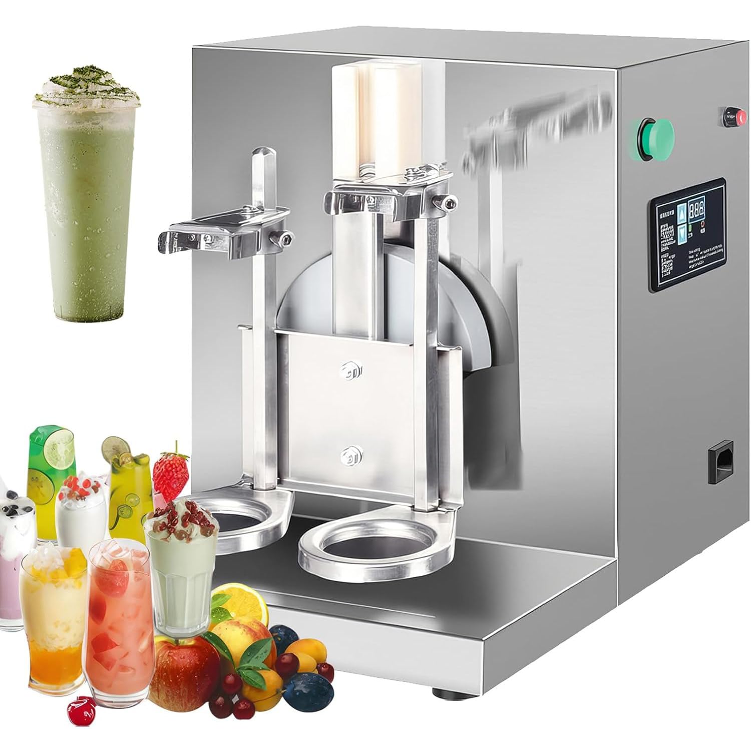 Professioneller Automatischer Milchtee-Shaker Mit Doppelstation,Elektrischer 360° Cocktail-Shaker Für Bubble Tea,Kaffee, Getränke,Höhenverstellbar (350-1000ml),Edelstahl,Perfekt Für Milchtee-Läden