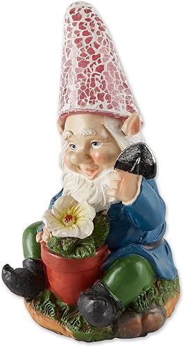 Miniatura 4 de Estatua solar de gnomo de jardinería 3.75x3.5x7.25