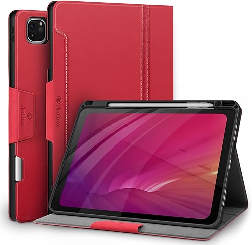 Miniatura 9 de Antbox Funda para iPad Pro de 11 pulgadas 4 generación (2022)321 generación de cuero vegano con soporte para lápiz función de apagado y encendido