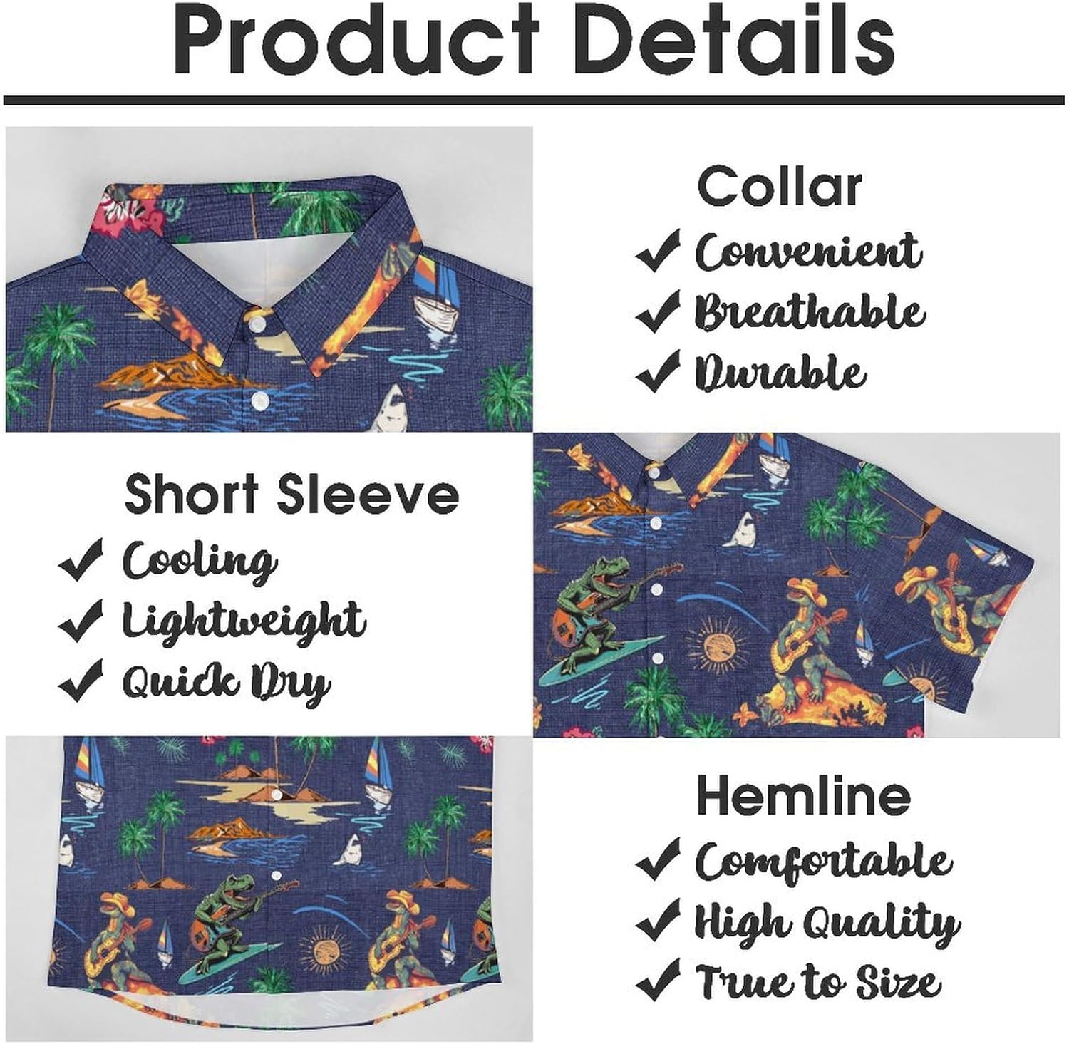 Tropical Shirts Button Down Holiday Men's Hawaiian Shirts Casual Hawaiian Short Sleeve Men Loose Beach Shirts - Image 5