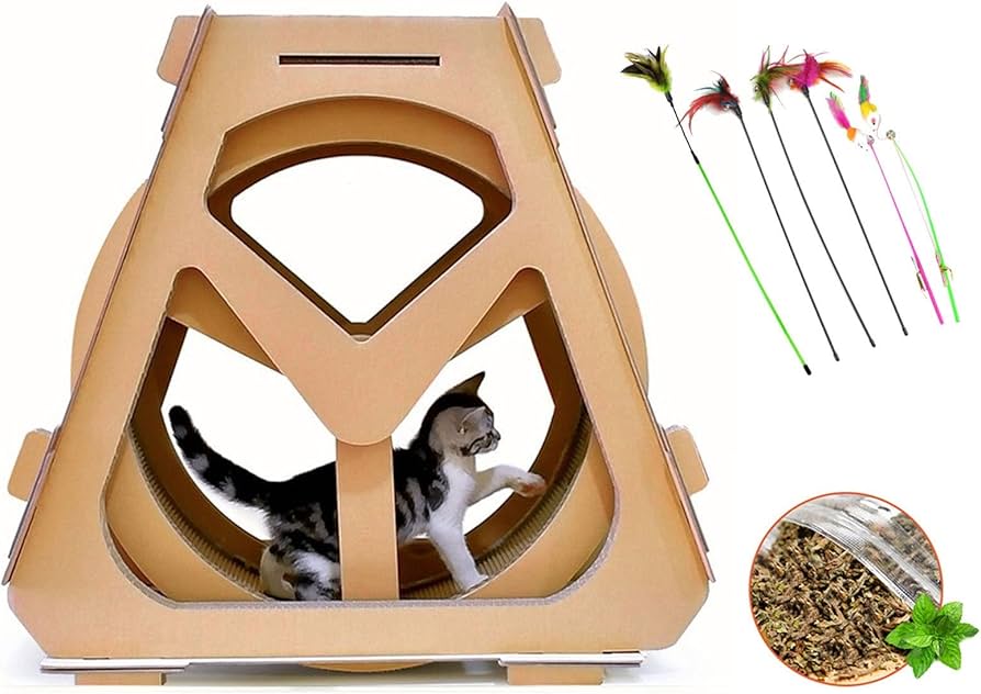 キャットホイール 猫 ランニングマシン 環境段ボール製 耐摩耗性 多機能 猫用クライミングフレーム 猫スクラッチボード 静音 猫用クライミングホイール ペット用 Amazon | キャットホイール 猫 ランニングマシン 環境段ボール製 耐