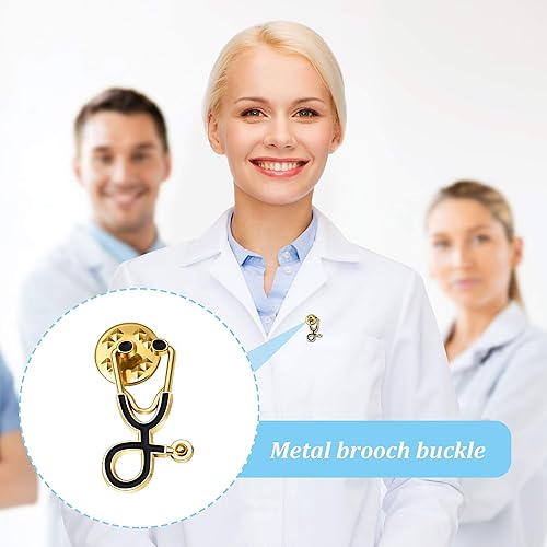 Miniatura 6 de Yaomiao Nurse Doctor Pins Stethoscope Brooch Pins Stethoscope Enamel Lapel Pin Cute Schoolbag Pin Badges for Christmas Doctor Nurse Medical Students