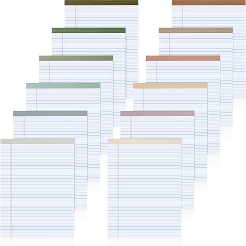 Ireer 12 blocs de notas legales de 8.5 x 11 pulgadas, 50 hojas de papel, cada bloc de notas rayado, bloc de notas con rayas Morandi, bloc de notas disponible en Yaxa Peru