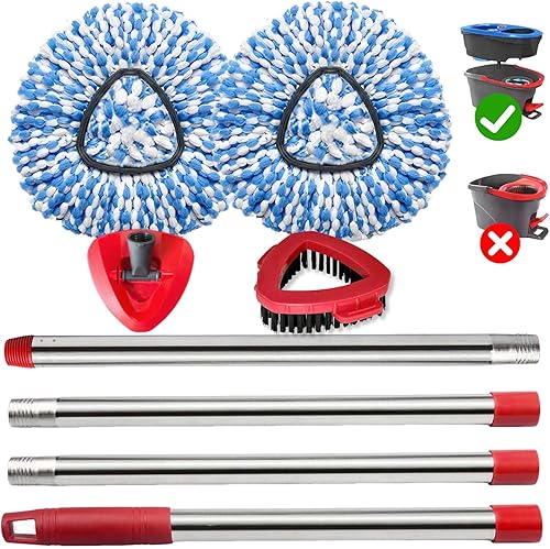 Cabezales de repuesto para trapeador giratorio para sistema O Cedar Rinse Clean 2 tanques, cabezal de repuesto de trapeador giratorio, 2 repuestos