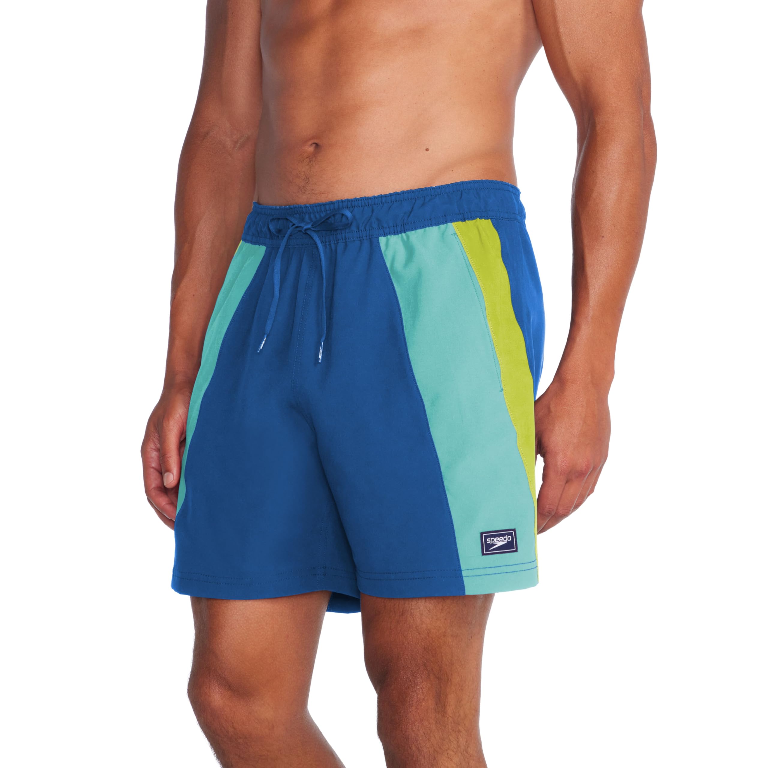 Speedo Bañador Redondo Estampado de Longitud Media Hombre, Vertical Mar Turco, XXL