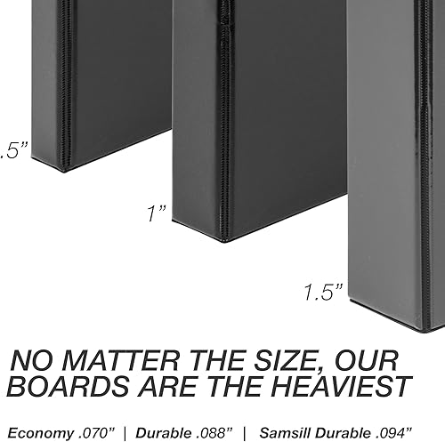 Vista 398 de Samsill Carpeta duradera de 1.5 pulgadas, fabricada en los Estados Unidos, carpeta de anillos en D, carpeta transparente personalizable, surtido