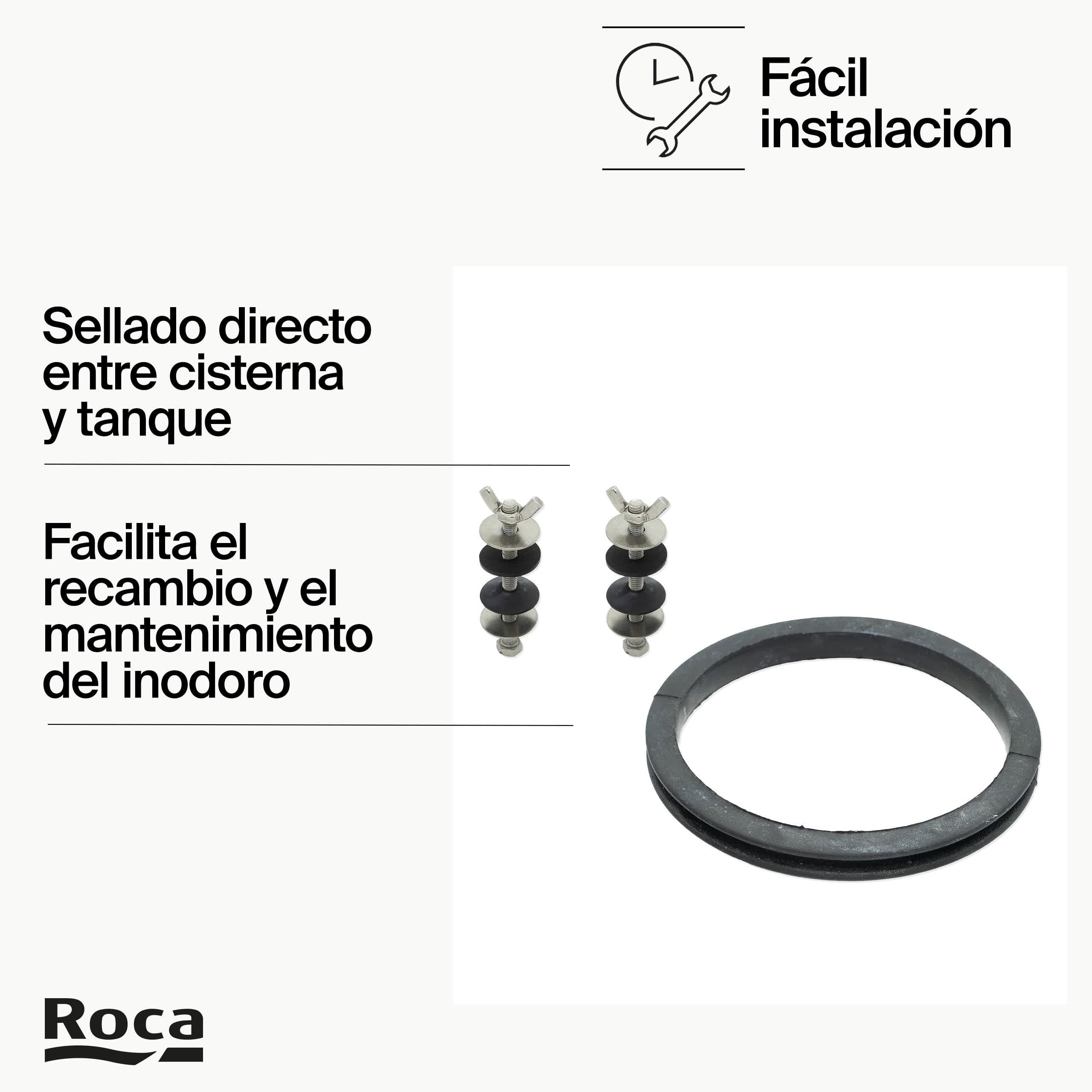Roca AV0008000R - Fijación y junta de Plástico para taza tanque Esférico varios modelos Roca