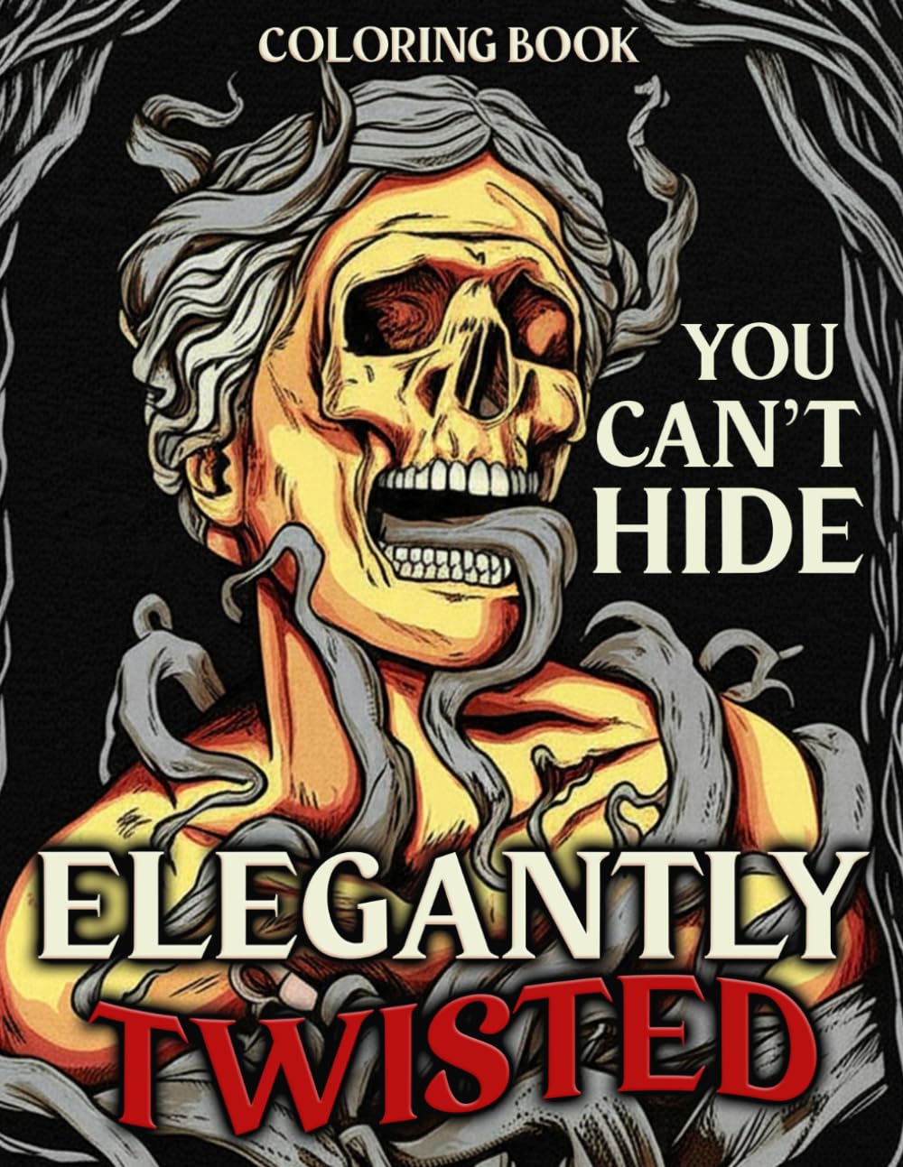 Elegantly Twisted Coloring Book: Horror Coloring Pages Featuring Haunted Reflections, Creepy Faces, Gothic Details and Dark Illustrations for Adults to Relax and Unwind