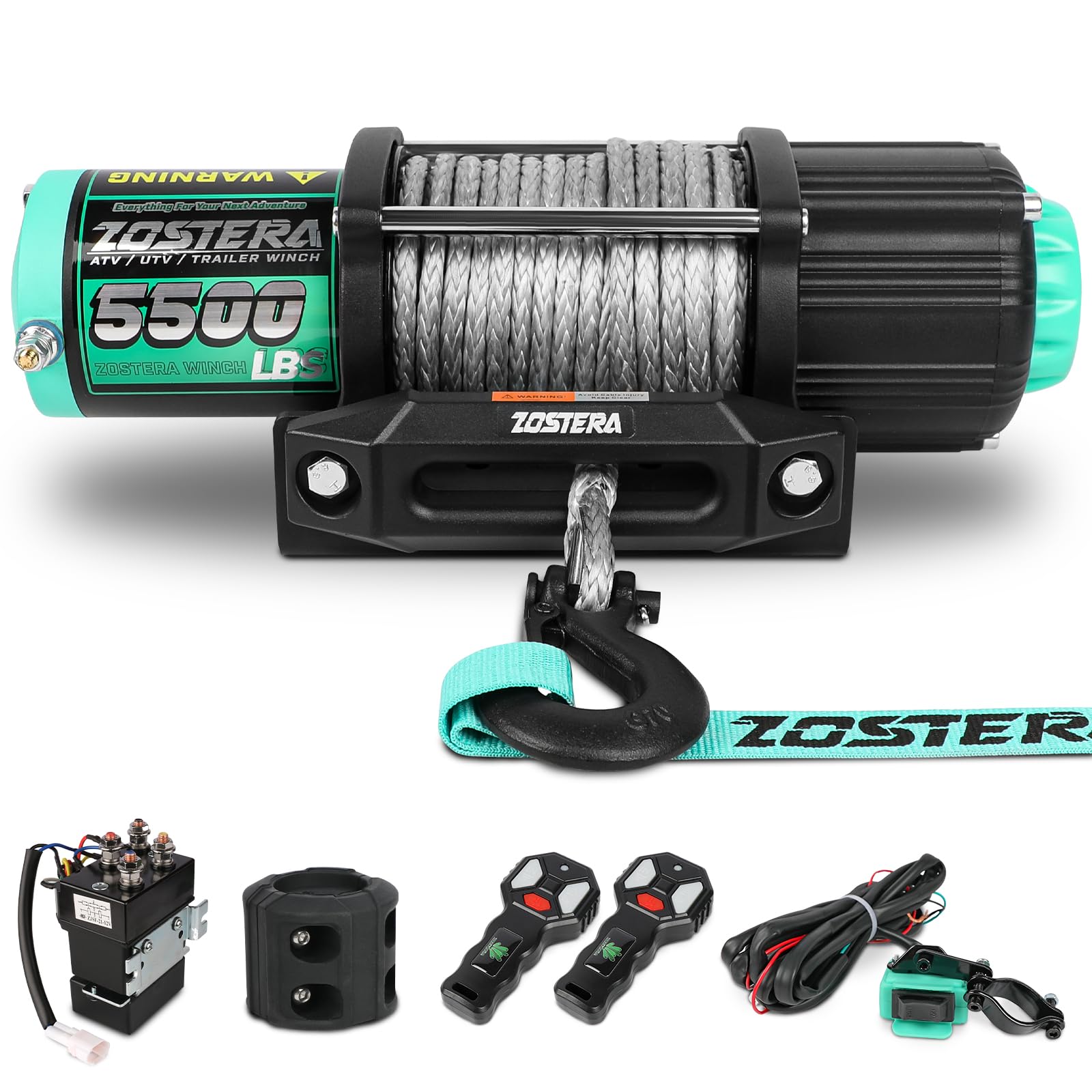 Amazon.com: Zostera 5500lbs ATV/UTV Winch with Synthetic Rope